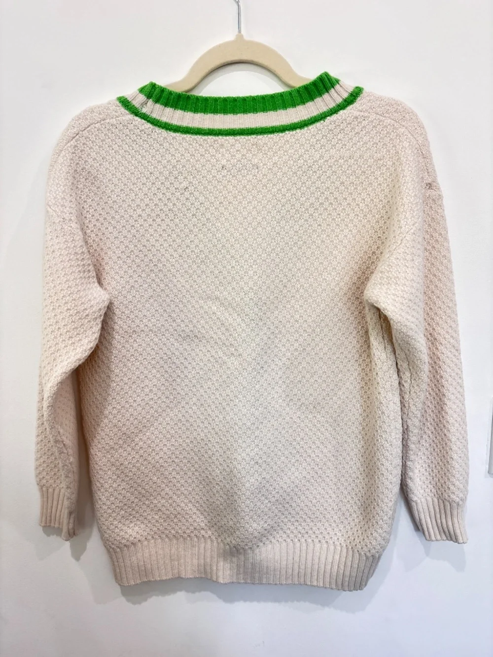 Future Collective x Kahlana Barfield Brown Varsity Cardigan XS Cream Green